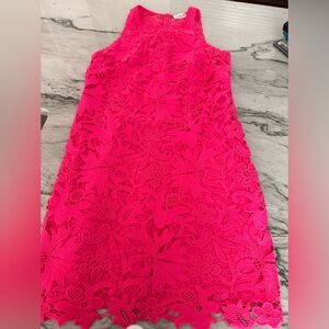 Eliza B Hot pink lace overlay dress size 8